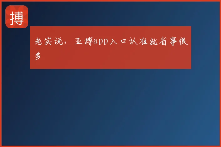 老实说，亚搏app入口认准就省事很多